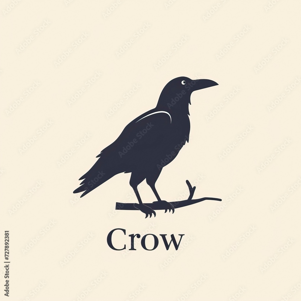 Fototapeta premium flat vector logo of animal Crow Vector image, White Background