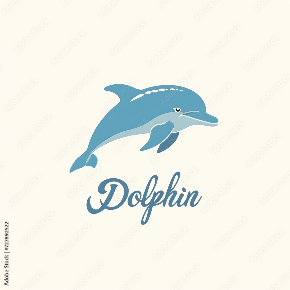 flat vector logo of animal Dolphin Vector image, White Background flat vector logo of animal Dolphin Vector image, White Background