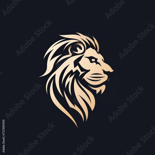flat vector logo of animal lion regal lion logo for a trustworthy real estate company using bold lines