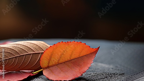 leaves on the dark floor photo