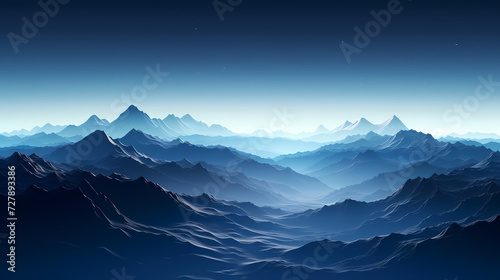 Majestic mountains, panoramic peaks PPT background