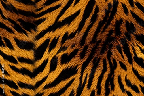 Abstract pattern resembling tiger stripes, with a vibrant orange and black color scheme. © pkproject
