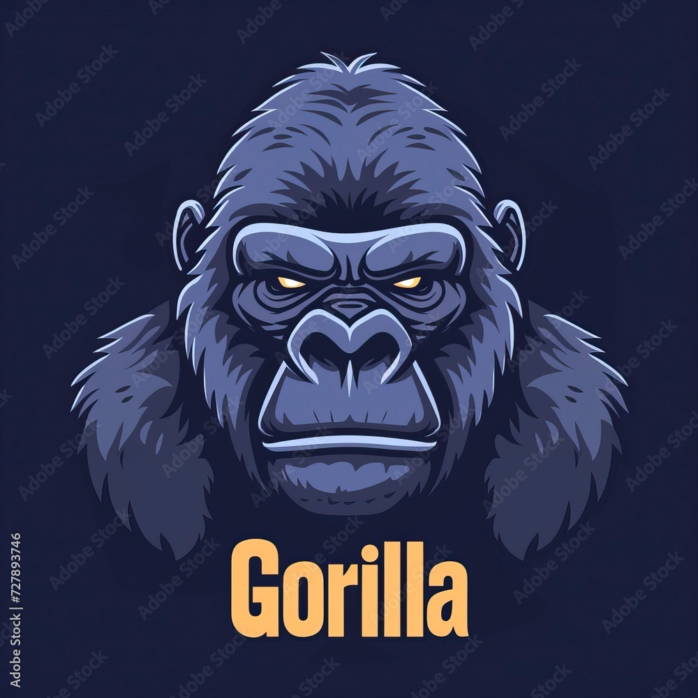 flat vector logo of animal Gorilla Vector image, White Background flat vector logo of animal Gorilla Vector image, White Background