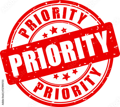 Priority grunge rubber stamp