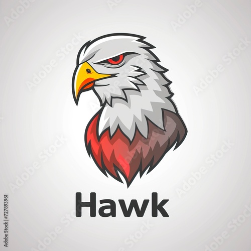 flat vector logo of animal Hawk Vector image, White Background