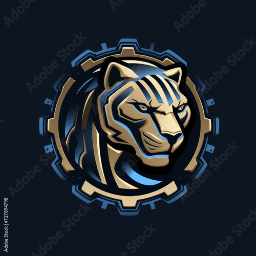 Flat logo vector logo of panther sleek flat panther logo for a precision engineering company, symbolizing sleekness and precision