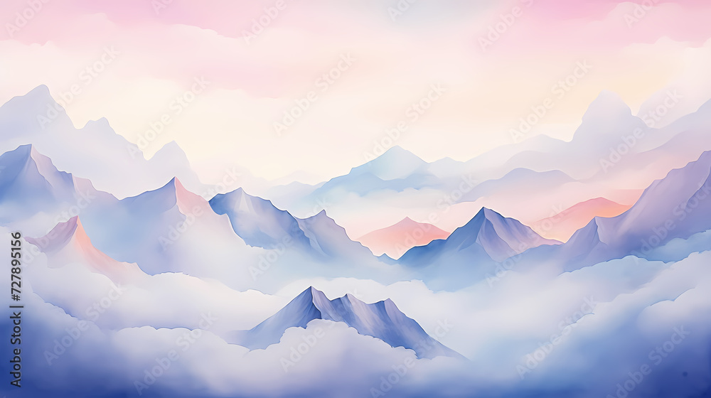 Majestic mountains, panoramic peaks PPT background