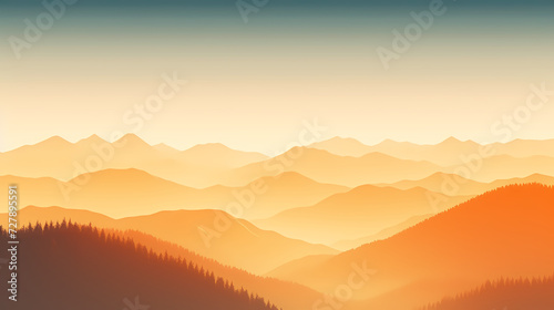 Majestic mountains, panoramic peaks PPT background