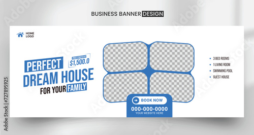 Social media facebook cover page design template for real estate company, Home appliances facebook banner template, elegant home, web banner for product sale, flash sale banner layout