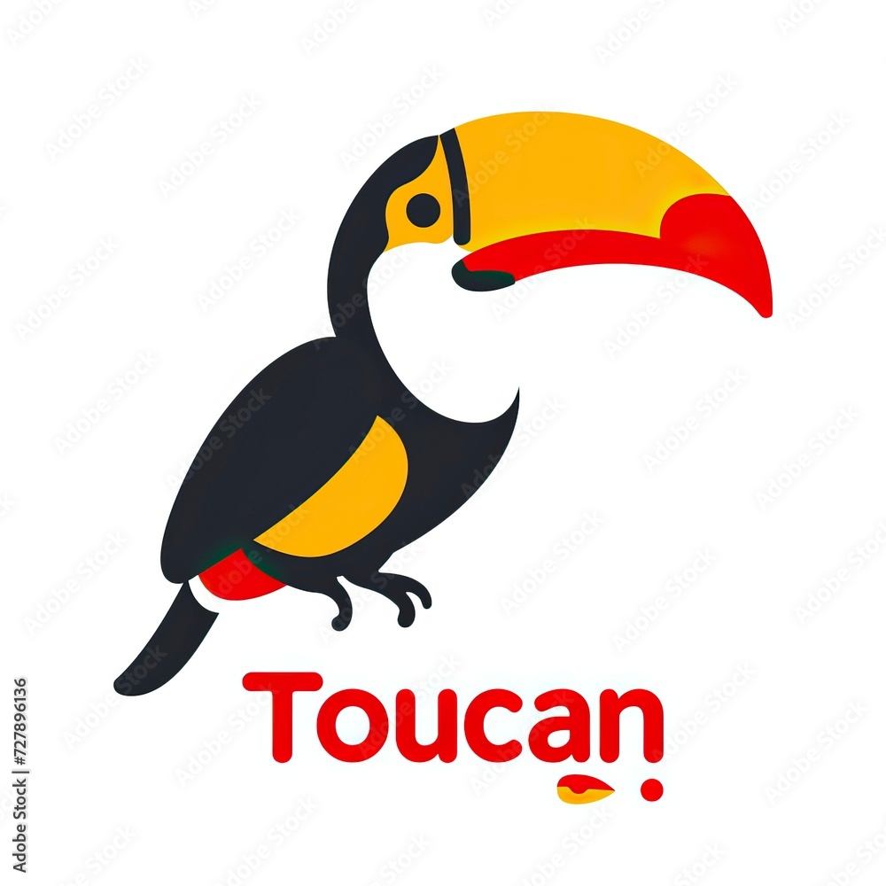 Fototapeta premium flat vector logo of animal Toucan Vector image, White Background