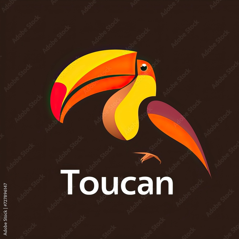Obraz premium flat vector logo of animal Toucan Vector image, White Background