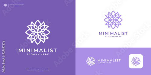 Beauty abstract flower logo design illustration