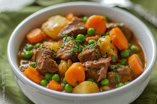 Close-up of Savory Beef Stew with Vegetables