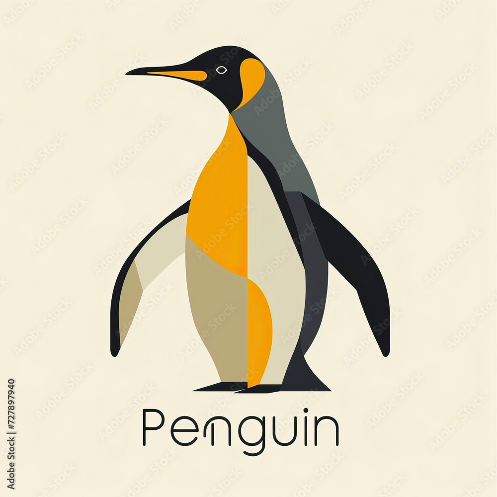Obraz premium flat vector logo of animal Penguin Vector image, White Background