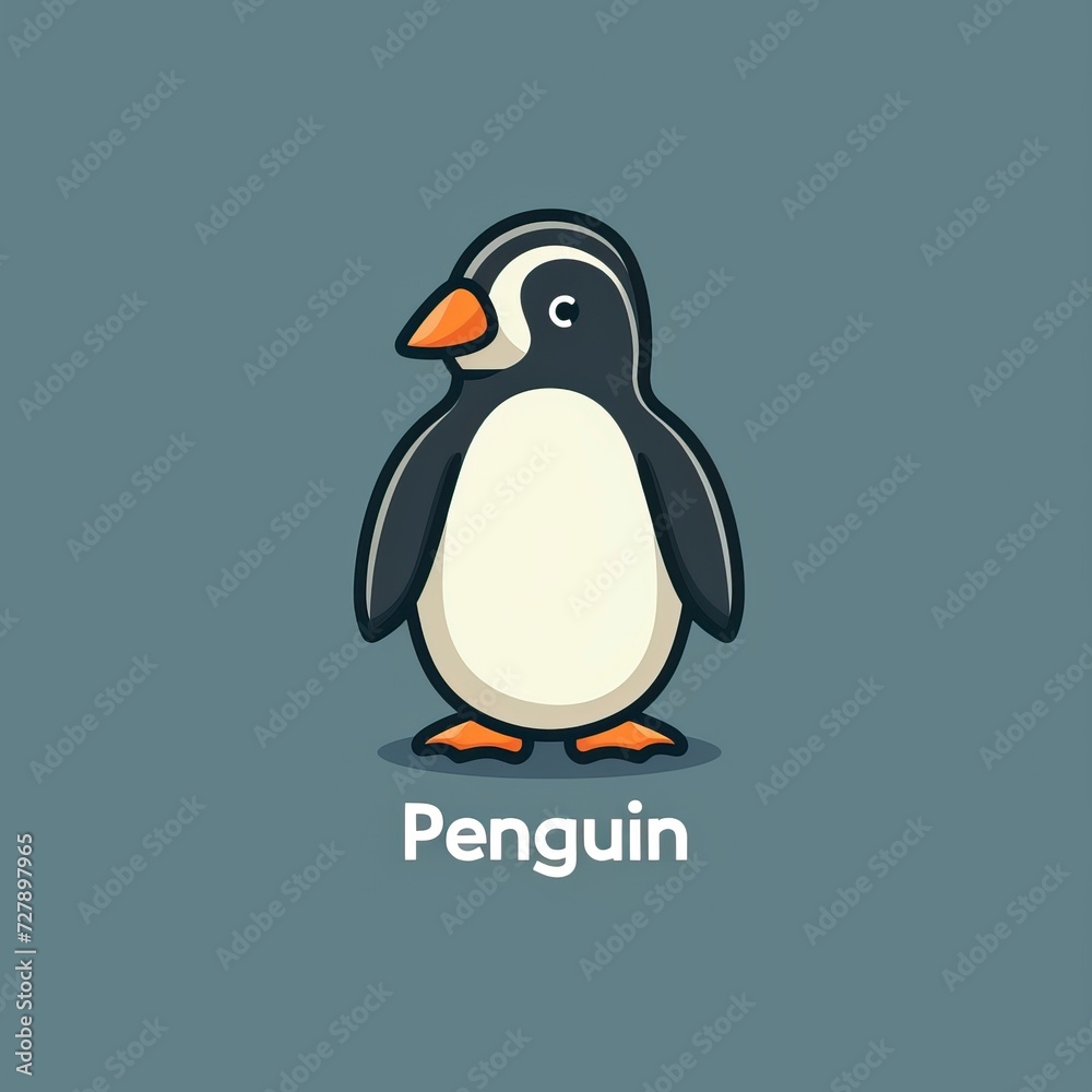 Fototapeta premium flat vector logo of animal Penguin Vector image, White Background