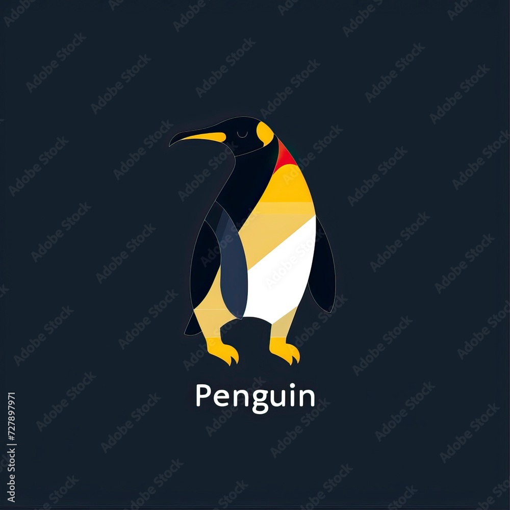 Obraz premium flat vector logo of animal Penguin Vector image, White Background