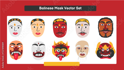 Balinese Mask Vector Set