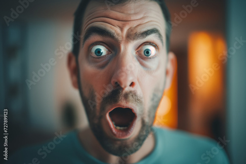 Picture of a man making a shocked face
