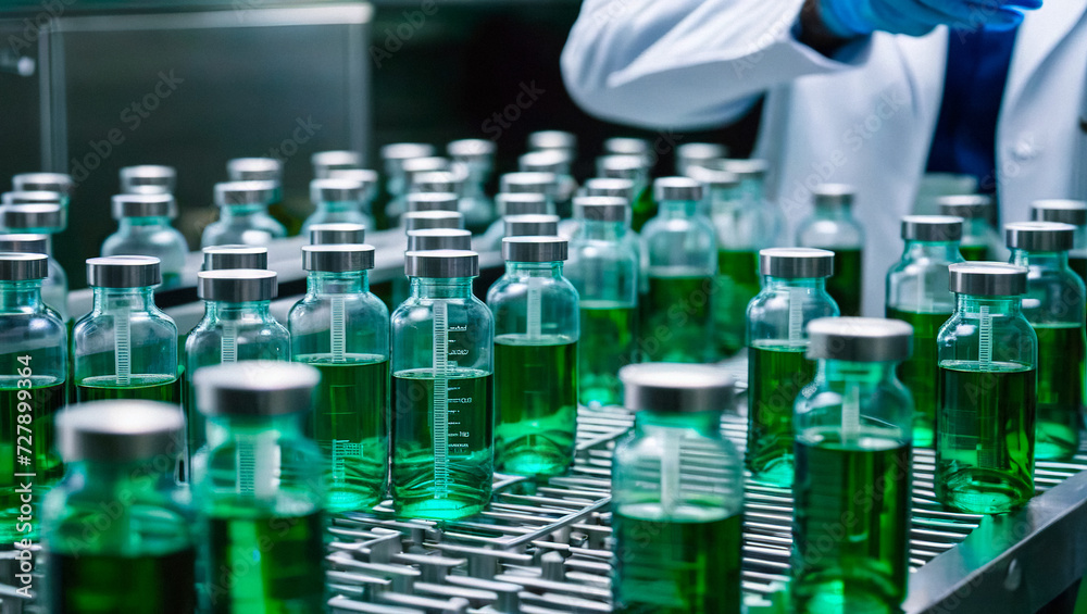 Quality Control in Pharmaceuticals: Medical Vials Manufacturing, Pharmaceutical Factory Production Line, Industrial Efficiency in Pharmaceuticals, laboratory equipment in laboratory, Generative A Quality Control in Pharmaceuticals: Medical Vials Manufacturing, Pharmaceutical Factory Production Line, Industrial Efficiency in Pharmaceuticals, laboratory equipment in laboratory, Generative A