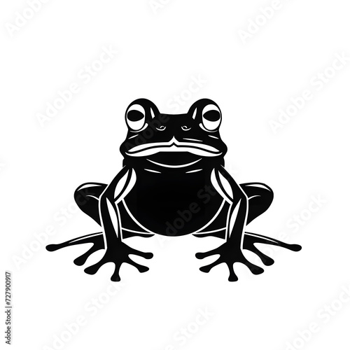 a black and white frog