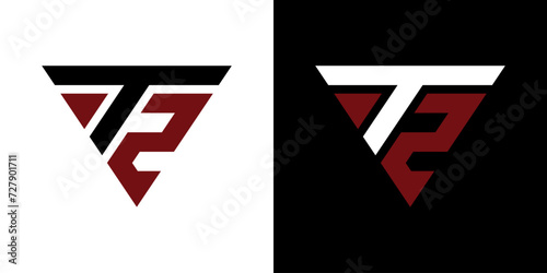 vector logo TZ abstract combination of triangles