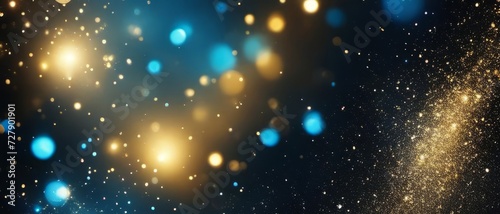 Wallpaper Mural De focused blue gold background of abstract glitter lights.  Torontodigital.ca