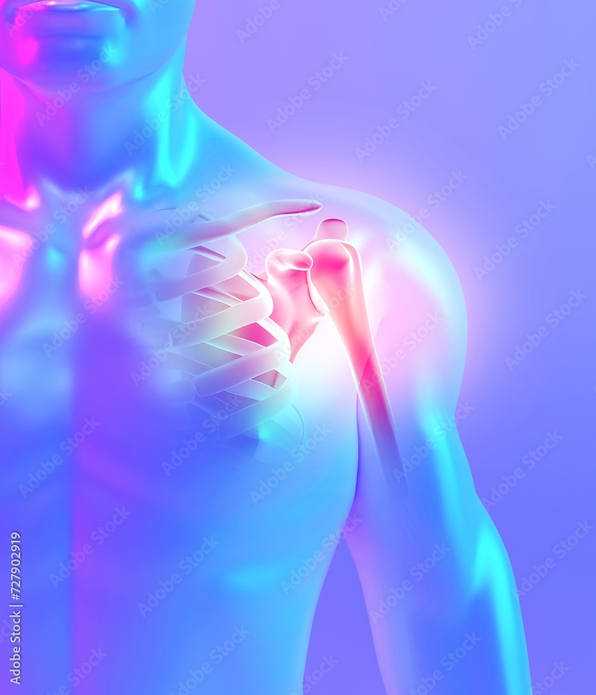 Shoulder painful skeleton x-ray, 3D illustration. Shoulder painful skeleton x-ray, 3D illustration.