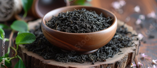 black tea in a handmade bowl