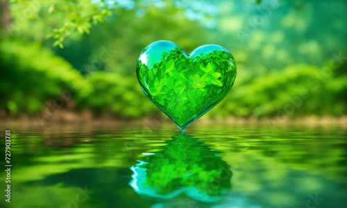 green heart in water