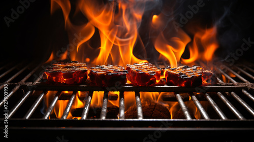  Barbecue Grill With Fire Flames