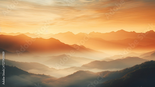 Serene mountainous landscape at sunset ideal for travel and tourism with tranquil scenic nature atmosphere © Made360
