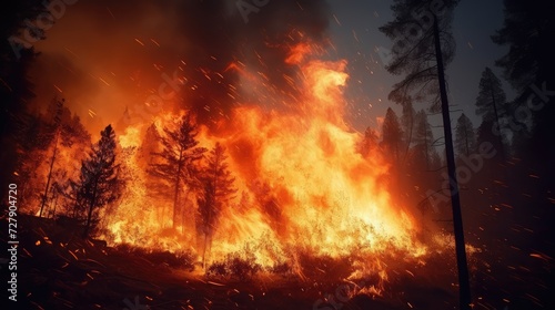 Experience the chaos and urgency as firefighters battle a massive forest fire, risking their lives to protect communities and wildlife.