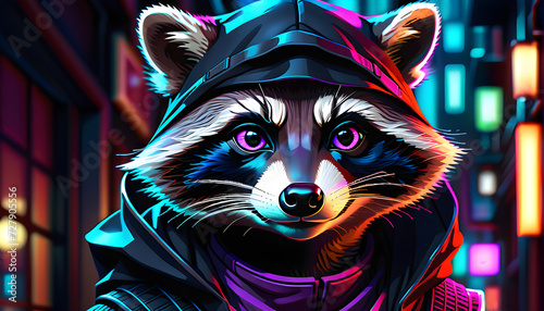 Elegant Shadows Unveiled: Assassin Raccoon Ninja's Diverse Attire and Lethal Arsenal.(Generative AI) 