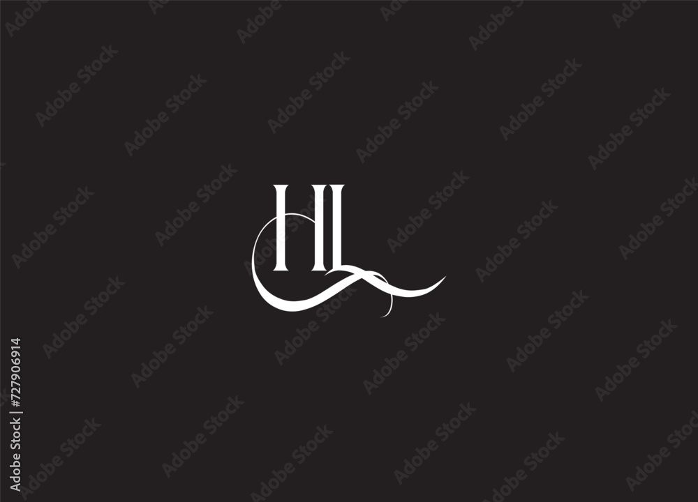 Alphabet letters Initials Monogram logo LH, HL, L and H Alphabet letters Initials Monogram logo LH, HL, L and H