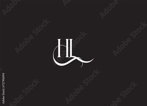 Alphabet letters Initials Monogram logo LH, HL, L and H photo