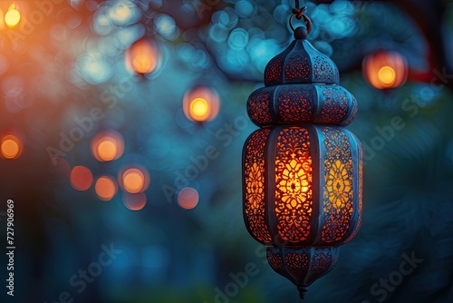 Arabic lantern of ramadan celebration background