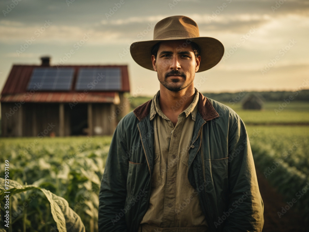 Harvest Harmony: Portrait of a Farmer in the Fields during the Abundant Harvest Season, Embracing the Essence of Agriculture, Generative AI. Harvest Harmony: Portrait of a Farmer in the Fields during the Abundant Harvest Season, Embracing the Essence of Agriculture, Generative AI.