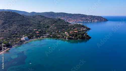 aerial view of the Argentario coast.