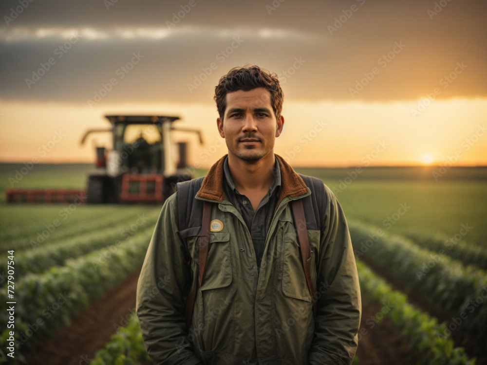 Harvest Harmony: Portrait of a Farmer in the Fields during the Abundant Harvest Season, Embracing the Essence of Agriculture, Generative AI. Harvest Harmony: Portrait of a Farmer in the Fields during the Abundant Harvest Season, Embracing the Essence of Agriculture, Generative AI.