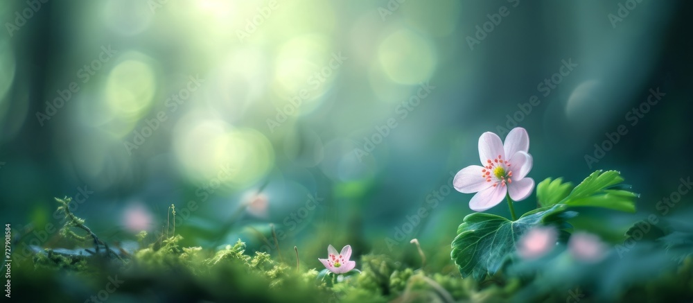 Soft Focus: Little Flower Blooms in Enchanting Forest