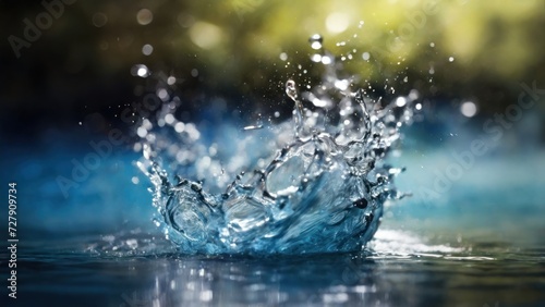 Splash of water on a blur nature background