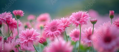 Beautiful Pink Flowers in Select Focus  A Display of Beautiful Pink Flowers in Select Focus