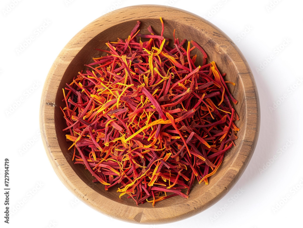 Naklejka premium Saffron isolated on white background in minimalist style.
