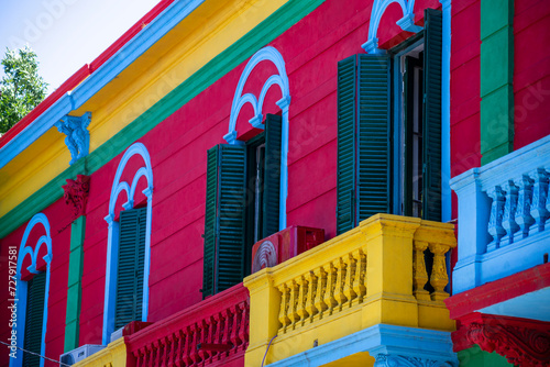 Detail of colorful building at Caminito street in La Boca, Buenos Aires, Argentina.. photo