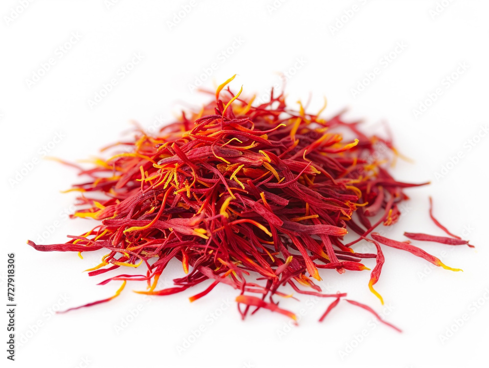 Naklejka premium Saffron isolated on white background in minimalist style. 