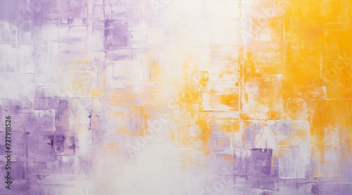 an abstract painting of yellow and purple colors