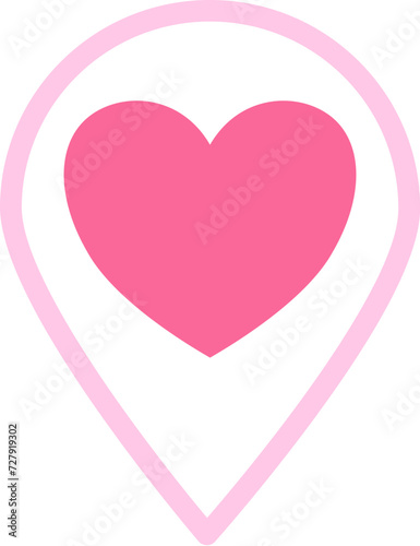 Pin Location and heart icon 