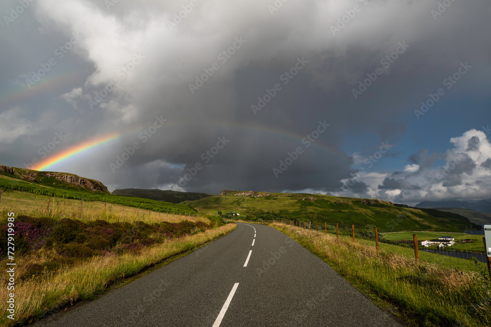 Rainbow over the road