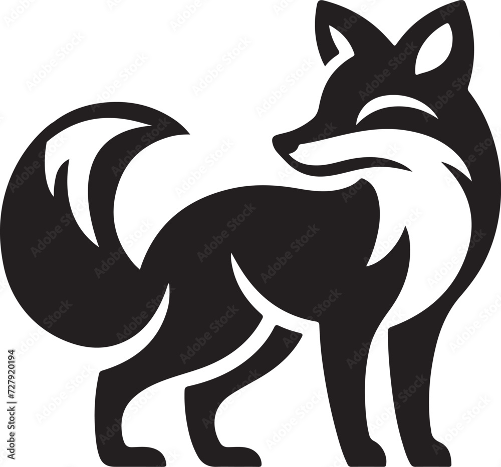 Obraz premium Fox silhouette vector drawing image