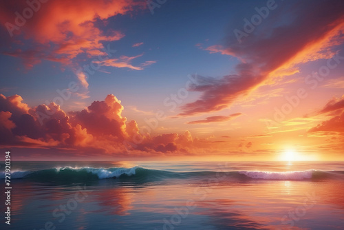 Golden Horizon  Sunset Landscape Background  Painting the Sky with Warm Hues  Capturing the Serenity of Dusk s Embrace  Generative AI.